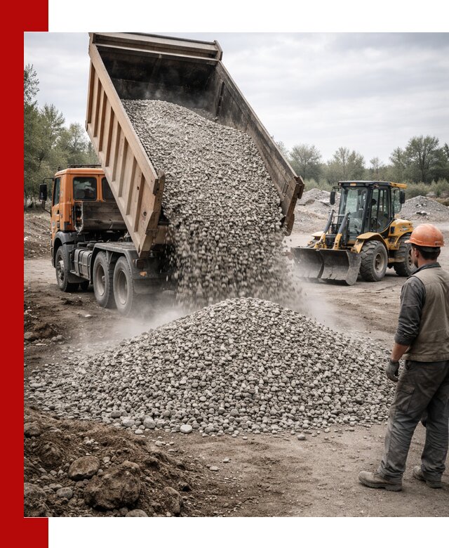 Доставка щебня в Надыме крупными и мелкими фракциями