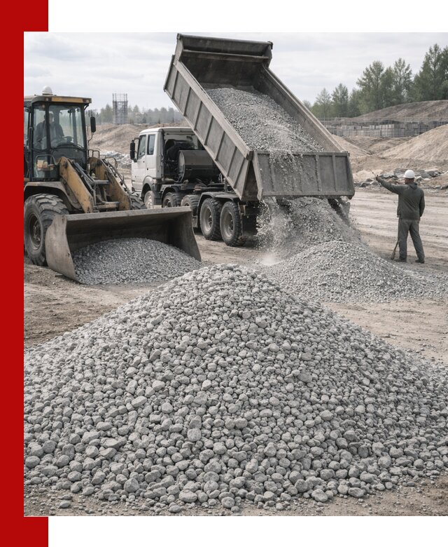 Доставка известнякового щебня фр. 5–20 в Надыме