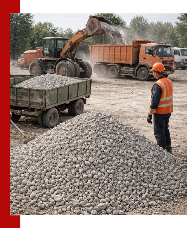 Доставка известнякового щебня фракция 20–40 в Надыме