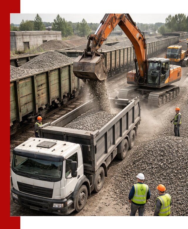 Железнодорожный щебень фракция 25–60 для поставок в Надыме