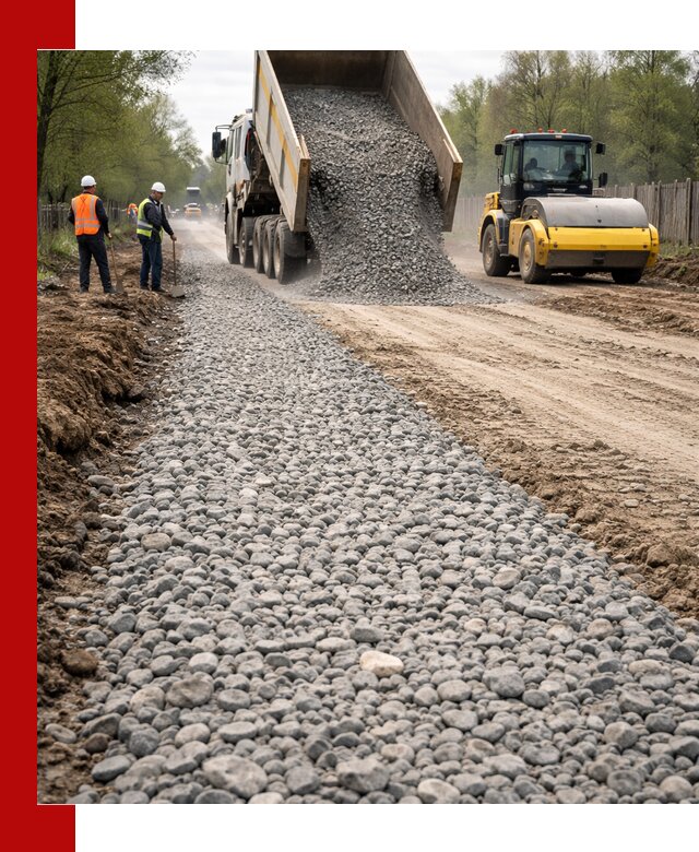 Доставка щебня для отсыпки дорог в Надыме высокого качества