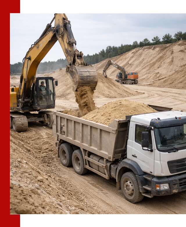 Доставка карьерного песка с самосвалами и разгрузкой в Надыме