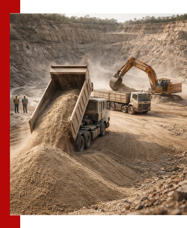 Карьерный песок навалом с доставкой в Надыме