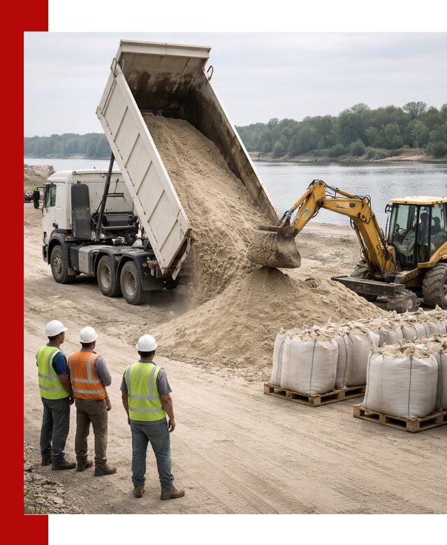 Доставка речного песка в Надыме самосвалами и погрузкой