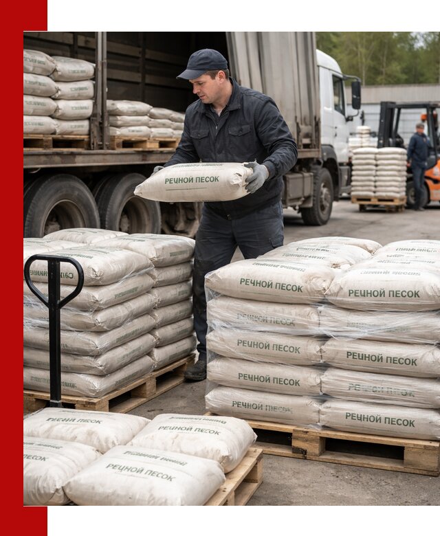 Речной песок в мешках с доставкой в Надыме