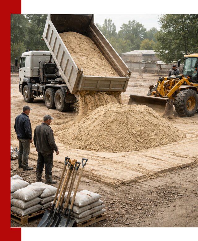 Доставка мытого песка в Надыме с самосвалами по выгодной цене
