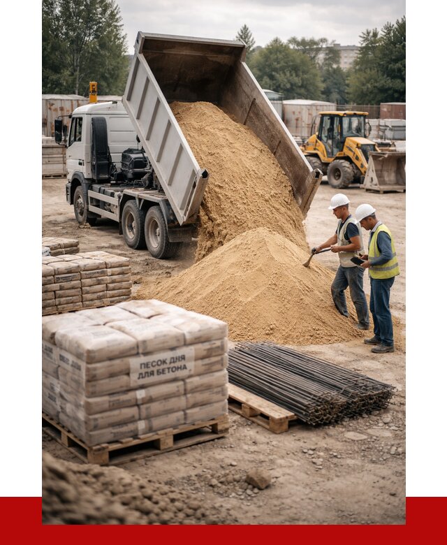 Песок для бетона в Надыме от 2595 р. с доставкой, ПРОНЕРУДНдм