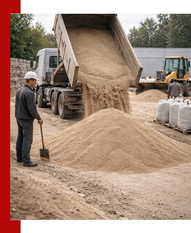 Кварцевый песок фракция 0–3 мм с доставкой в Надыме