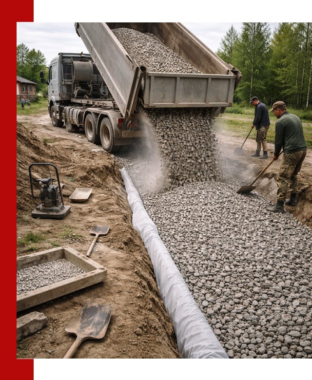 Гравий для дренажа с доставкой в Надыме качественный и недорогой