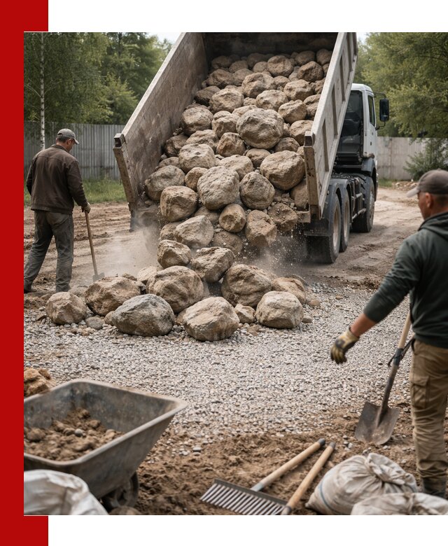 Доставка и укладка булыжника в Надыме