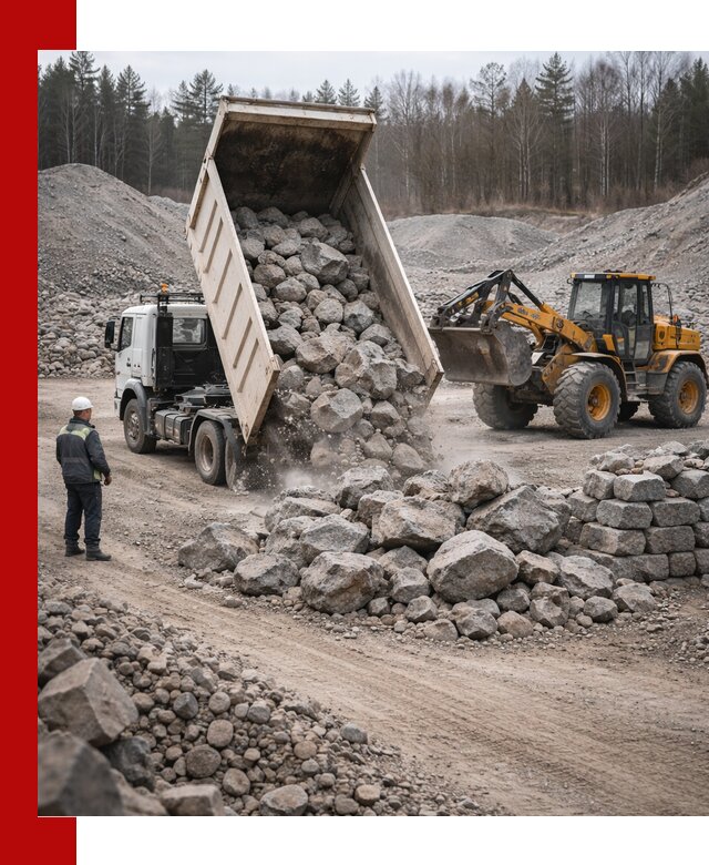 Доставка и продажа бутового гранитного камня в Надыме