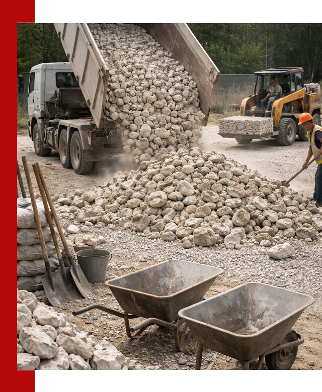 Доставка и продажа бутового известнякового камня в Надыме