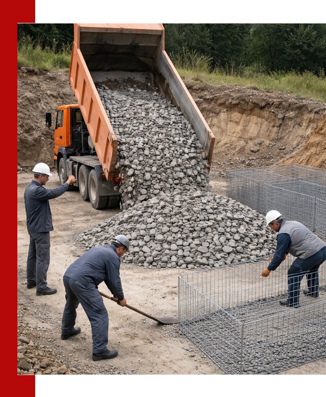 Камень для габионов с доставкой в Надыме быстро и надёжно