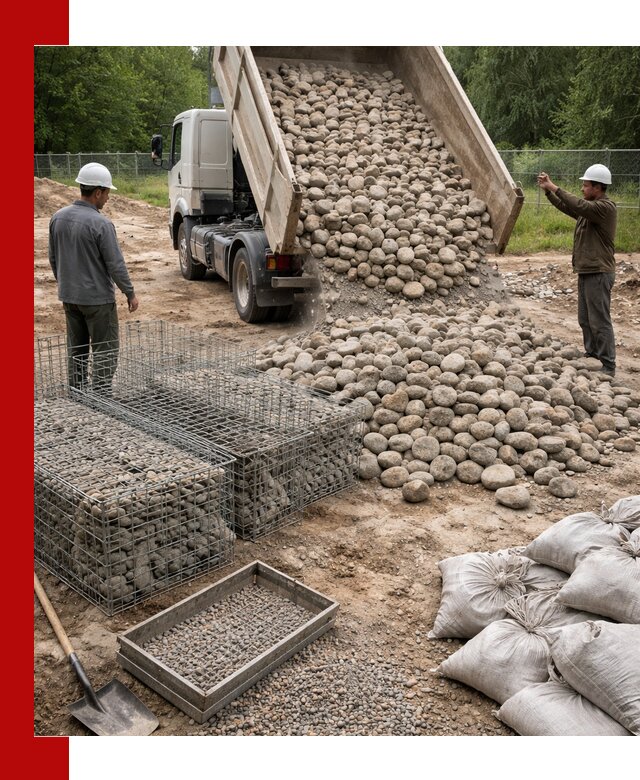 Камень для габионов фракция 70–151 в Надыме