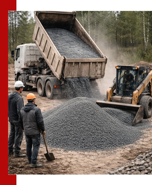 Гранитный отсев 0-5 с доставкой и разгрузкой в Надыме