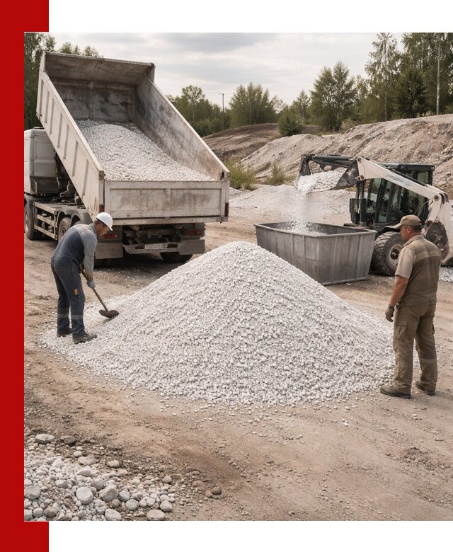 Доставка и продажа белой мраморной крошки в Надыме