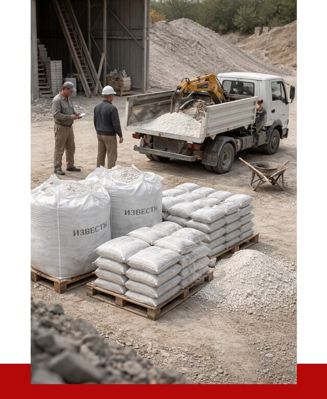 Известь строительная в Надыме с доставкой от 4359 р. | ПРОНЕРУДНдм
