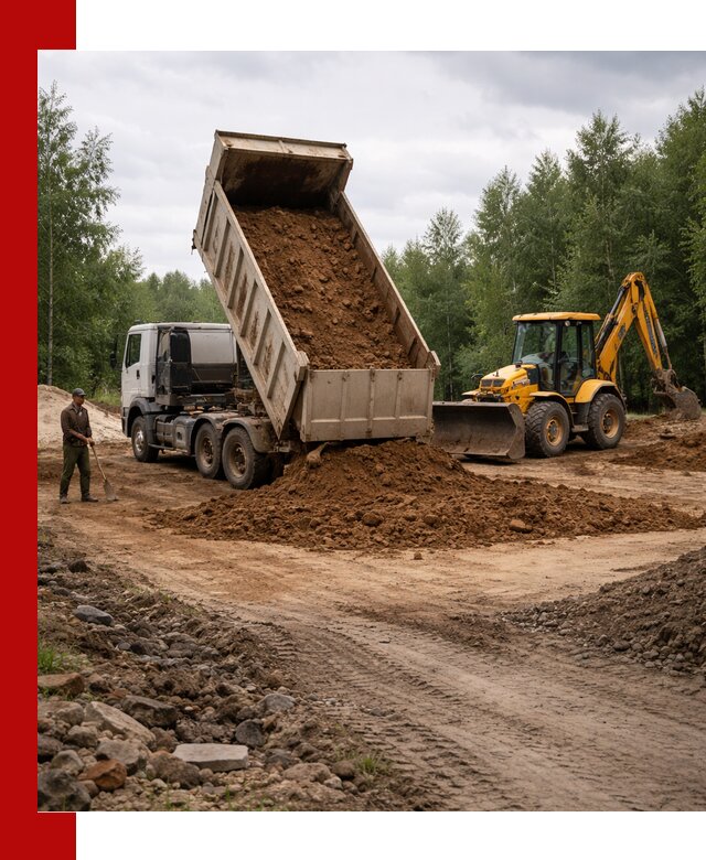 Доставка суглинка самосвалами в Надыме подсыпка и планировка