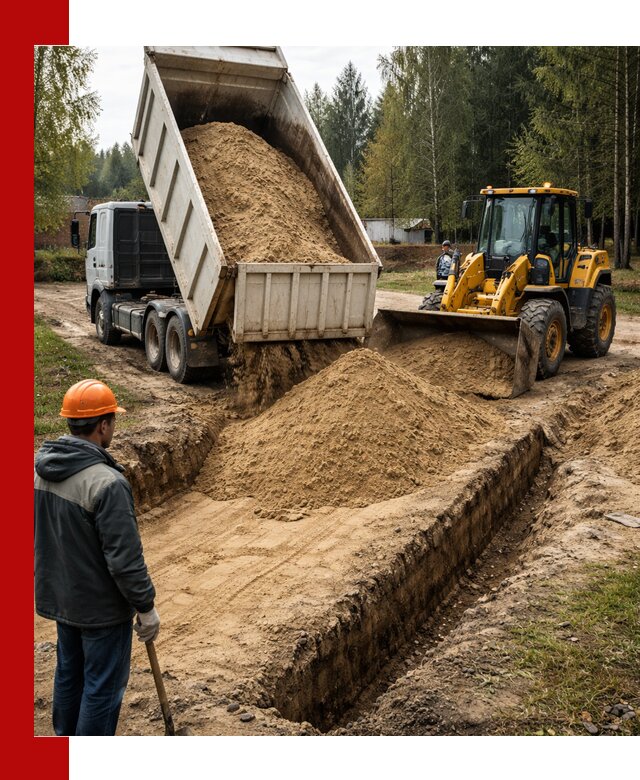 Доставка песчаного грунта в Надыме для строительных работ