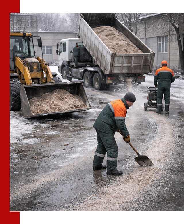 Реагент против гололеда с доставкой и нанесением в Надыме