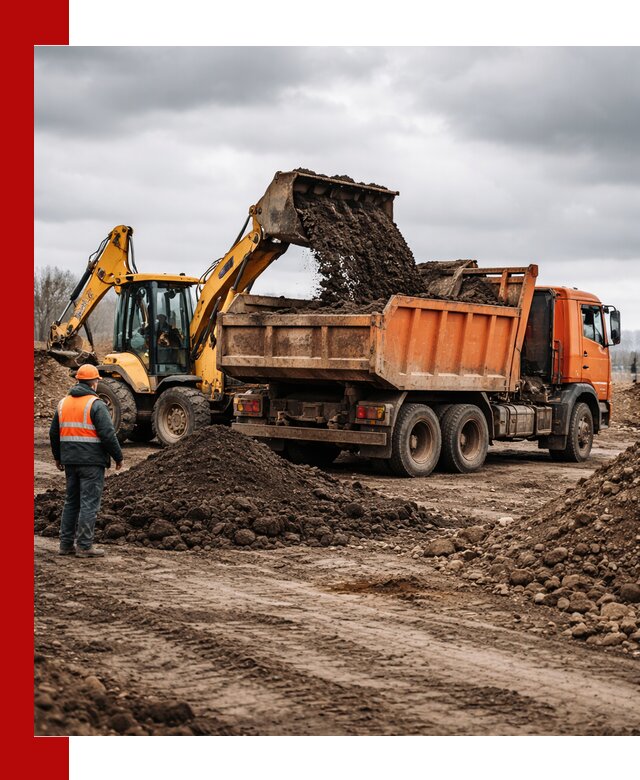 Вывоз грунта и строительного мусора в Надыме грузовыми самосвалами