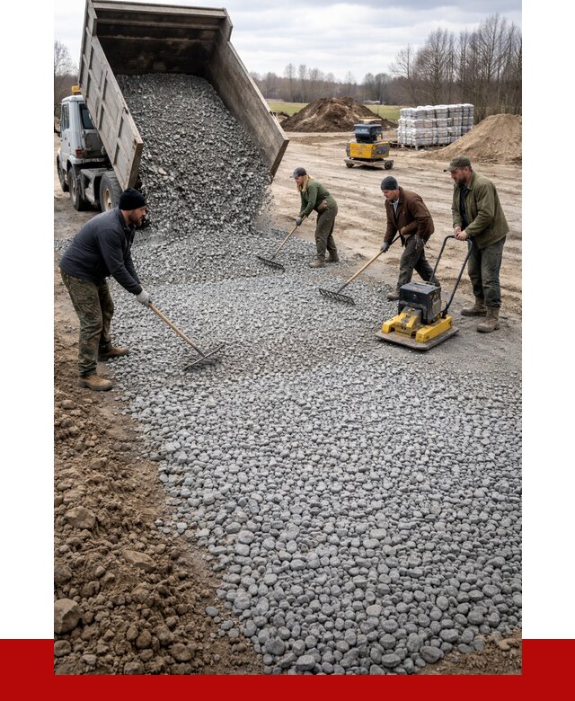 Устройство щебеночной подушки в Надыме от 4670 р. ПРОНЕРУДНдм