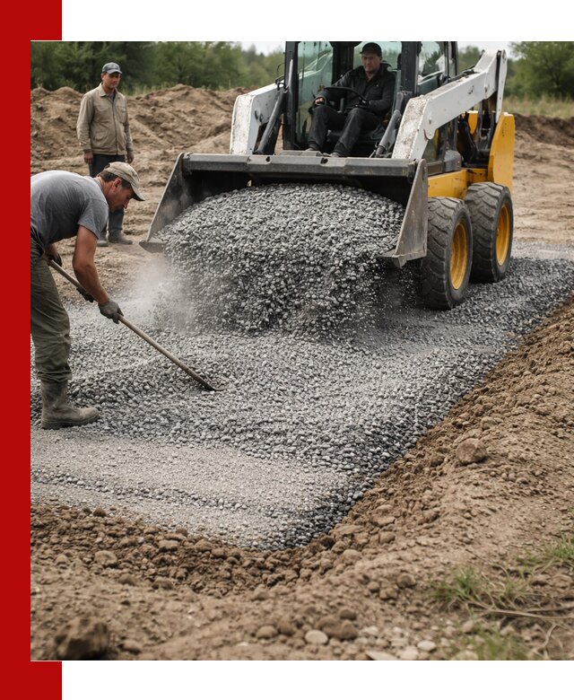 Устройство щебеночной подушки в Надыме для дорог и фундаментов